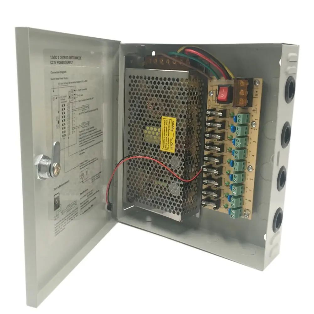 10a 9ch Cctv Camera Ce Fcc Rohs Certificated Power Supply Distribution Box With 12 V 10a 120w Cctv Power Supply