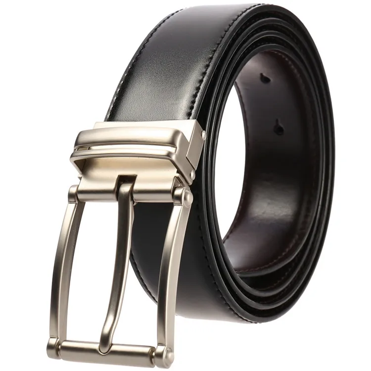 Factory Price Customized Logo Durable Cow Leather Pin Belts Adjustable Buckle Belts Men Waistband Belt