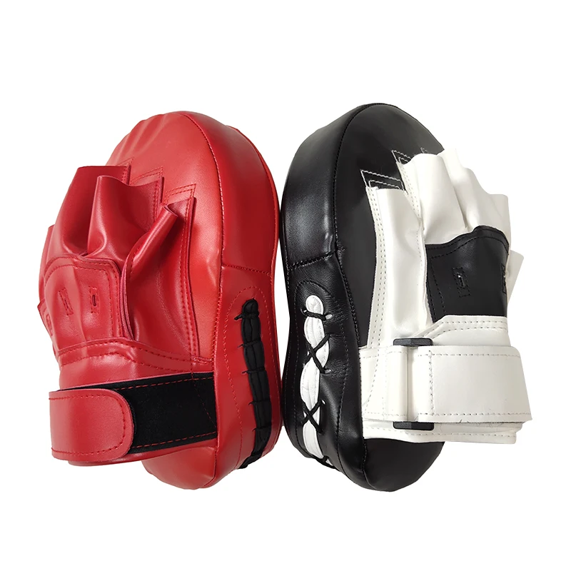 Custom  Design Printed boxing focus pads target Leather Curved punch Pads focus Mitts