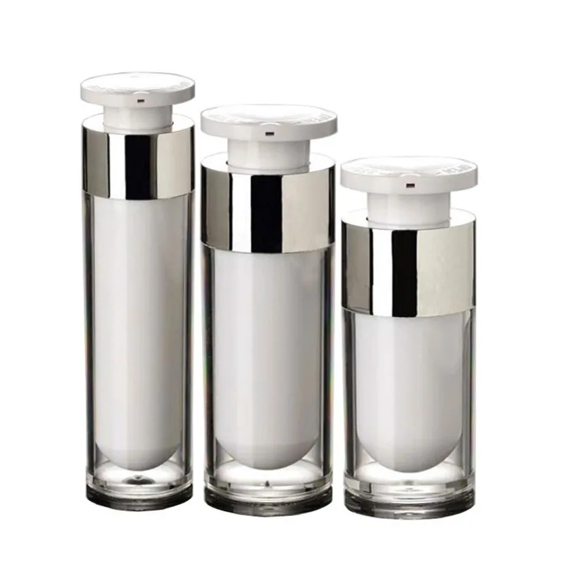 factory Hot selling Chinese factory luxury white airless pump empty cosmetic bottles and jars