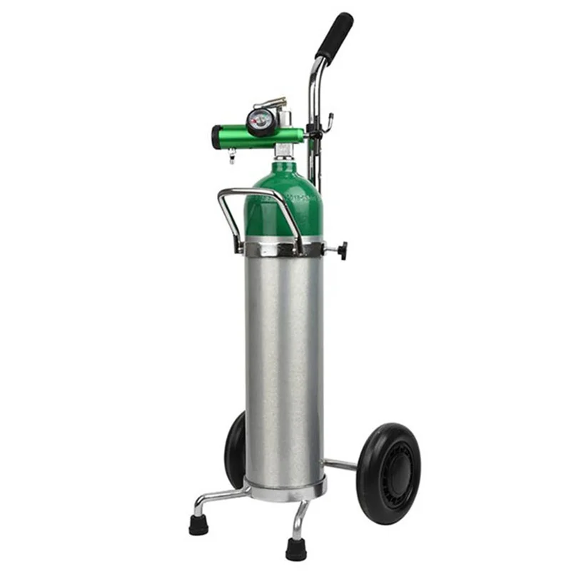 680 Liters Oxygen Capacity Medical Breathing Oxygen Refillable Oxygen Cylinder Tank with Cart