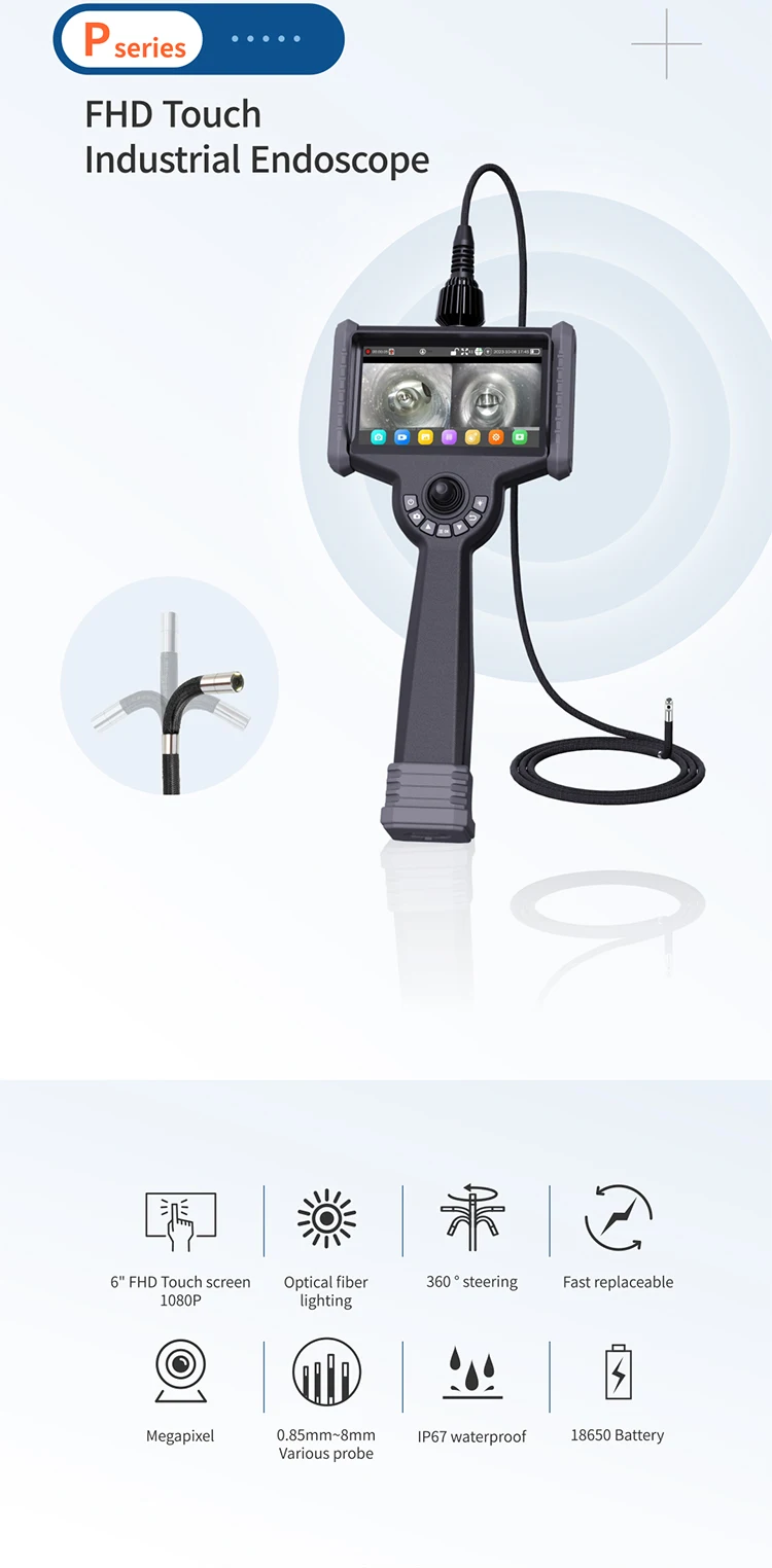 New Arrival1.8mm 2mm 4mm 6mm Articulating Wi-fi Endoscope 1080P Borescope Industrial Wifi USB Endoscope Camera with Dual Lens