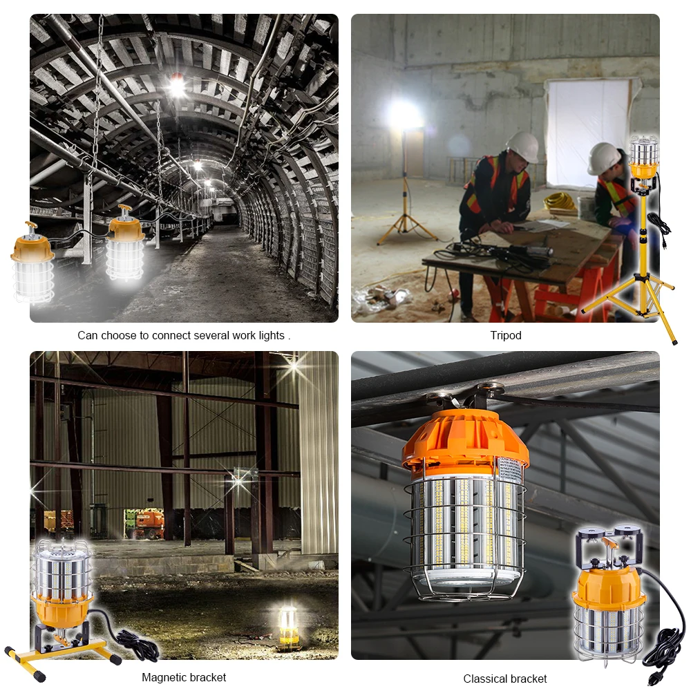 5 лет гарантии портативный Рабочий свет 60 Вт 100 Вт 150 Вт с углом обзора 360 градусов портативный строительный временный рабочий свет