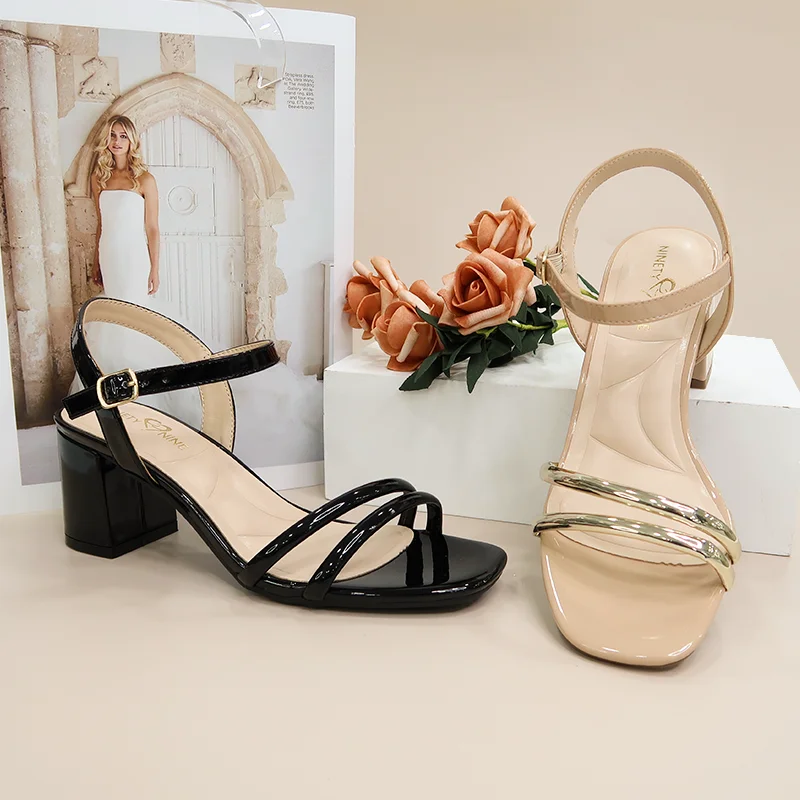 2022 oem odm new Summer Design buckle strap open toe block Heels Sandals Ladies Women Shoes