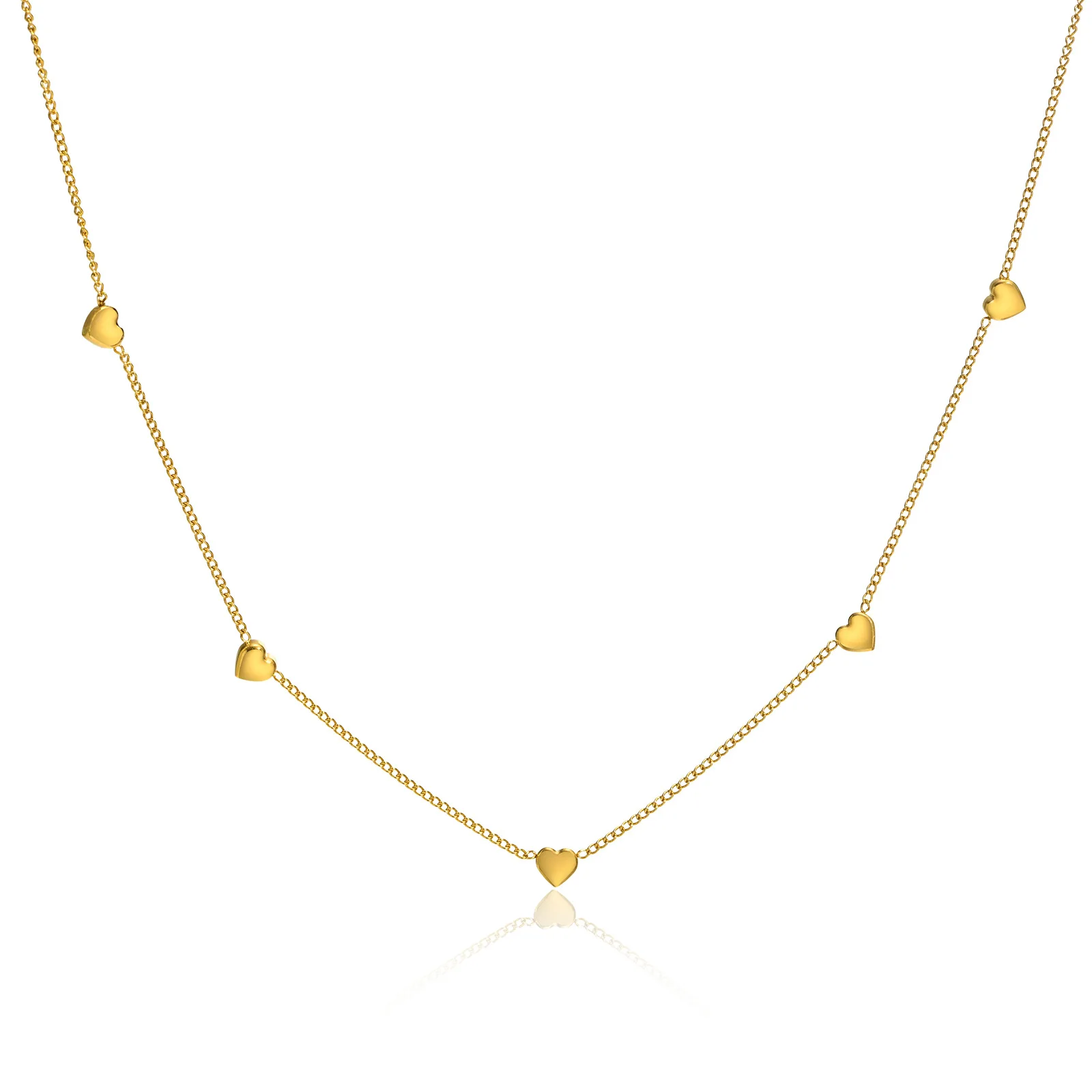 Mini Heart Necklace Electroplating 18K Gold Clavicle Chain Autumn Versatile Necklace