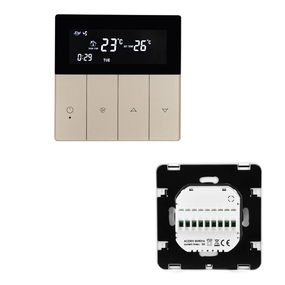 Fan Coil Units Thermostat Air Condition Wifi 4pipes RS485 Hvac System Modbus Programmable Air Conditioning System for Smart Home