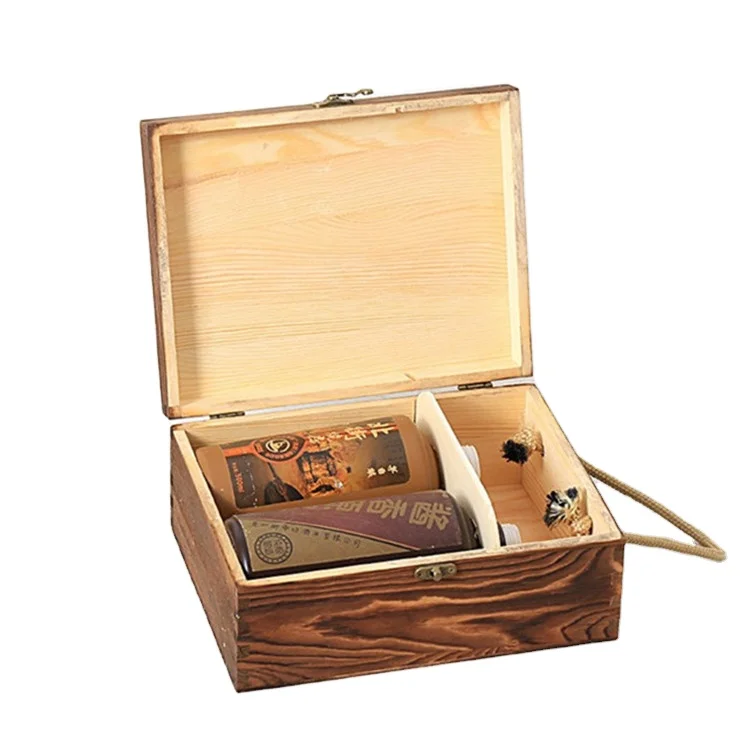 Professional production pine wood storage gift wine box
