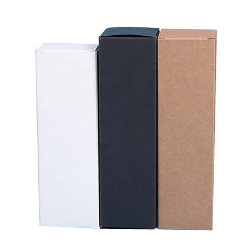 Universal empty packaging white paper/kraft paper/black cosmetic box essential oil bottle boxes