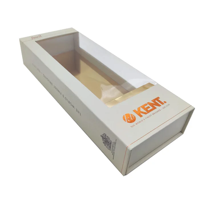 Wholesales Custom Logo Eco-Friendly Art Paper Beauty Brush Paper Boxes Packaging Box For Mouse Pad Gift Box With Window