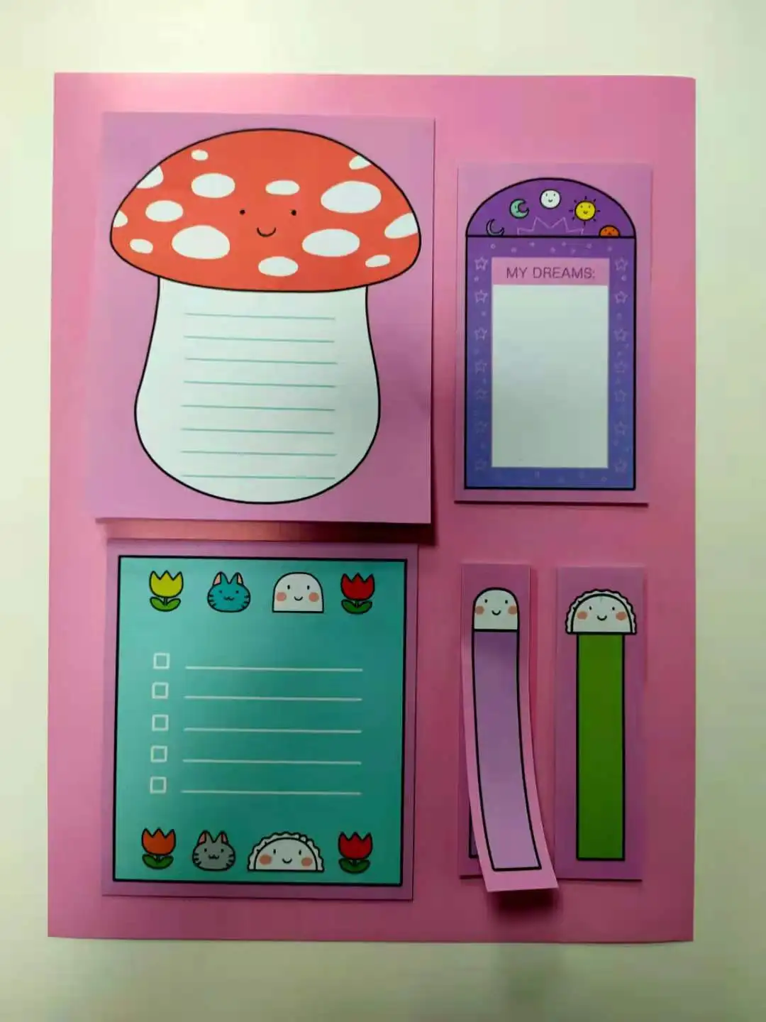 Custom Lovely sticky notes set with creative multi-colors and multi-shapes