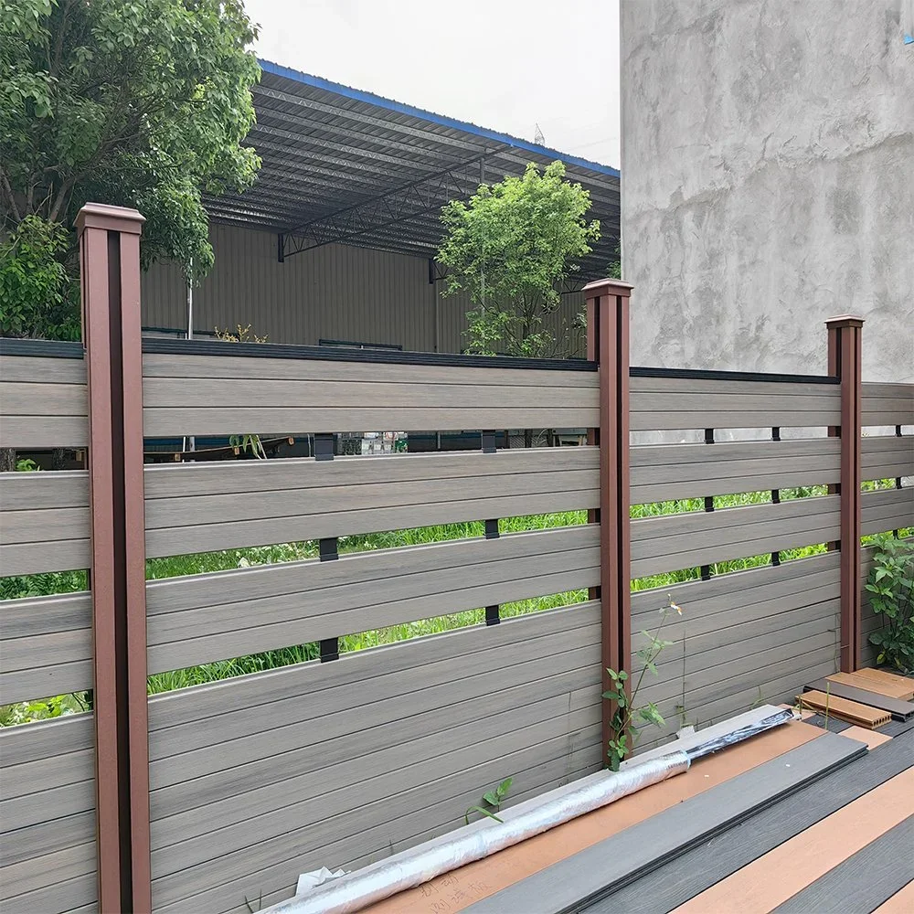 Outdoor wpc slat wall lattice fence wood panel fencing for villa garden