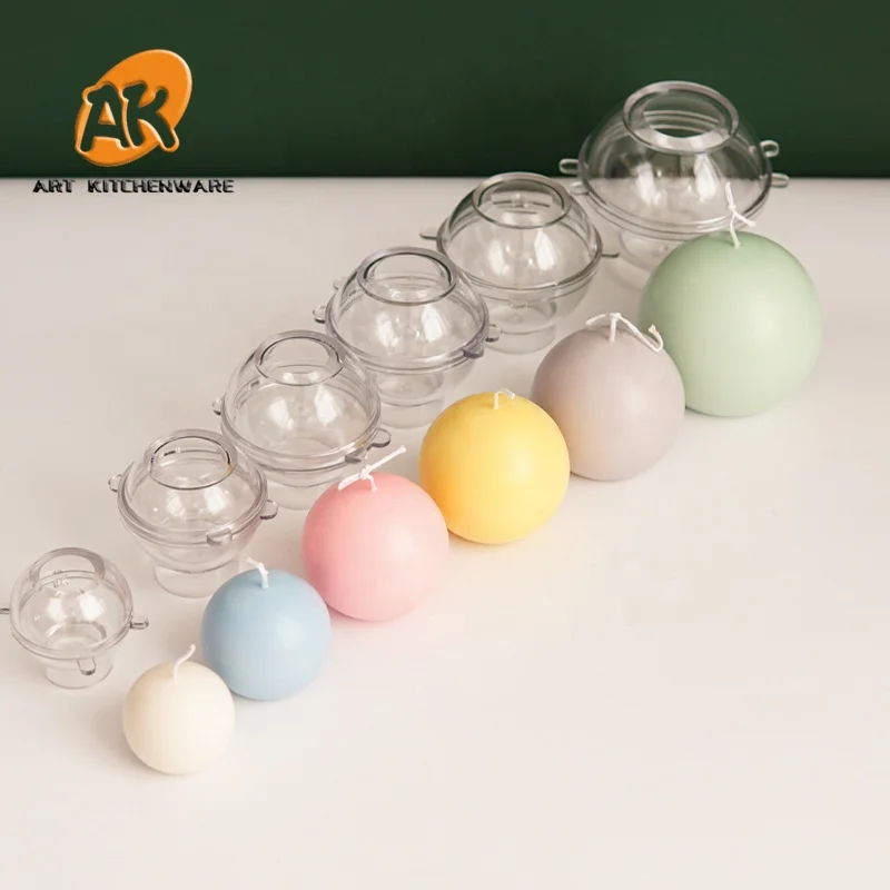 AK DIY Handmade Aromatherapy Candle Mould Round Planet Ball Plastic Aroma Candle Mould Candle Ball Series Mold