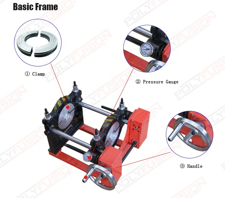 Factory Supply 160mm 2 clamps Manual Butt Fusion Machine HDPE Thermofusion Welding Machine HDPE Pipe Butt Welders