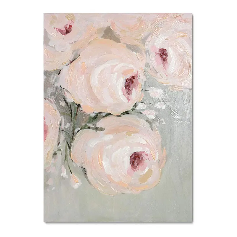 Eaglegifts Wall Art Home Decor Hand Painted Floral Canvas Prints Wholesale Artwork Oil Painting Rose Flower Wooden Picture Frame