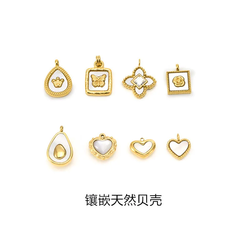 18K Gold Plated Stainless Steel  Fashion Pendant DIY Pendant PVD Vacuum-plated  Color-preserving Non Tarnish Charms