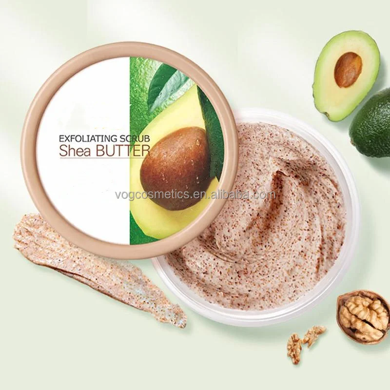Private Label Walnut Body Scrub Removes Dead Skin Nourishing Moisturizing With Vitamin E Soft Smooth Face Scrub