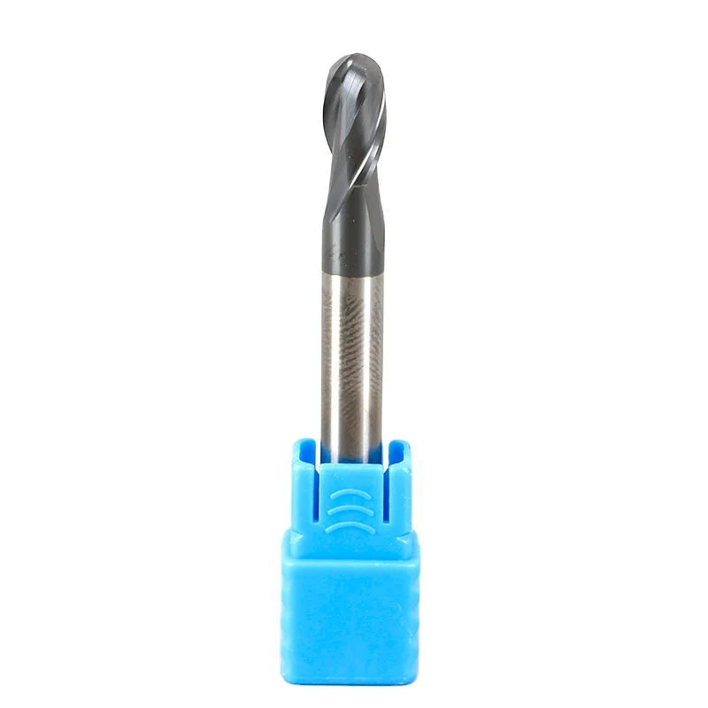 Tungsten Steel CNC Milling Cutter Two Flutes Ball Nose End Mill HRC 45 for milling cast iron carbon steel alloy steel etc.
