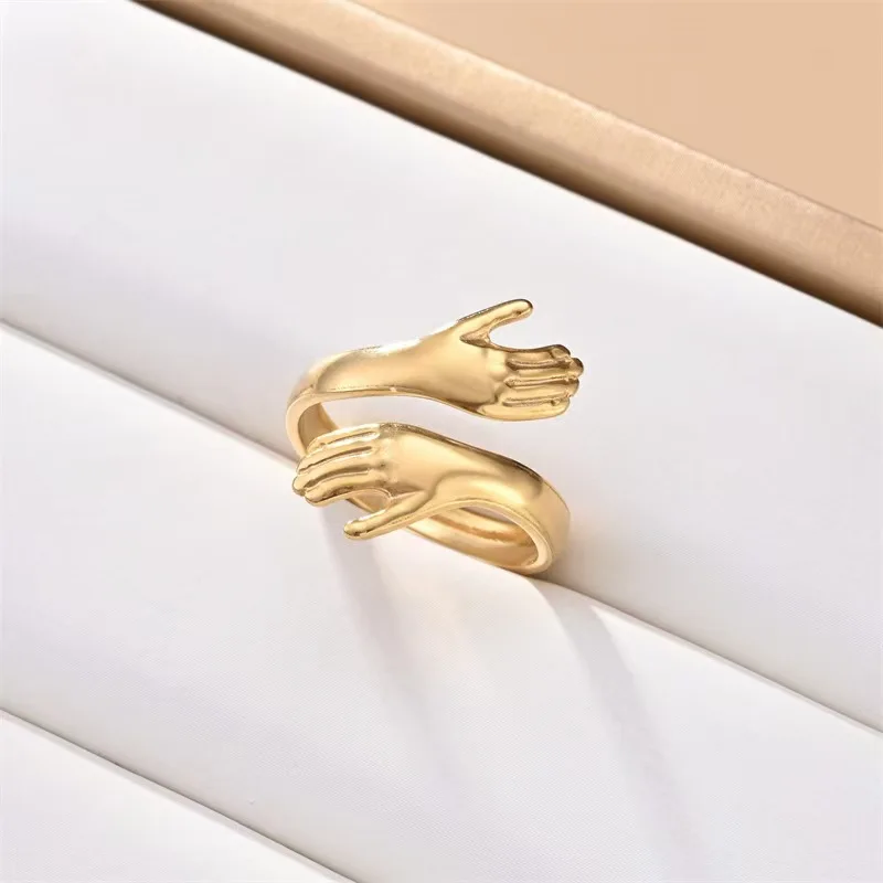 Wholesale stainless steel ring Fashion light luxury 18K drop oil simple open ring oil pressure titanium steel ring
