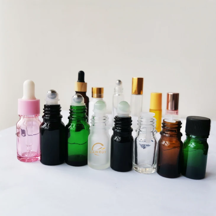 Essential Oil Perfume Roller Bottle Amber Clear Black 3ml 5ml 10ml Metal Ball On Bottle with Rollball
