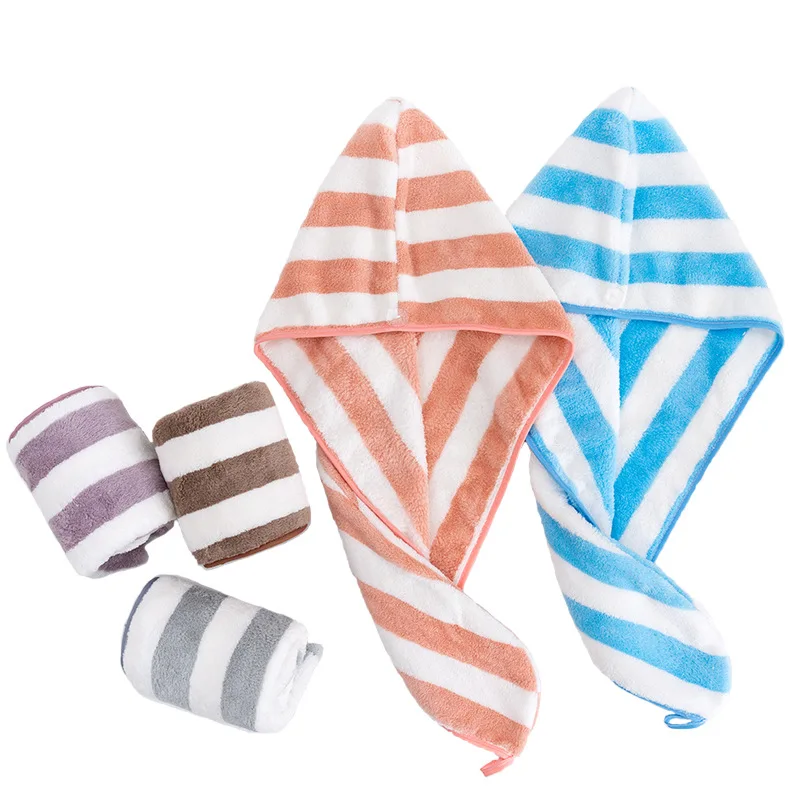 High Quality 100% Cotton Hair Wrap Towel Turban Gray Microfiver Towels Bamboo Waffle Towel For Hair