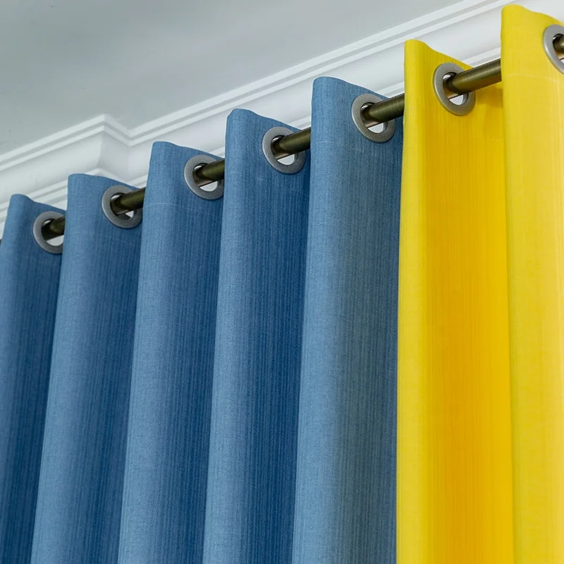 Custom Classic Solid High Shading Faux Linen Yarn Dyed Hotel Polyester Blackout Curtains for hotel room conference hall