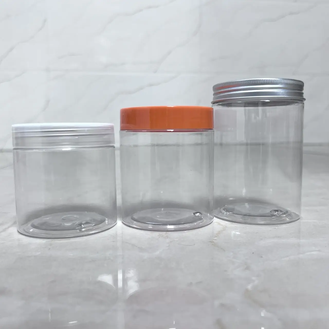 Wholesale cosmetic food grade 5oz 6oz 7oz 8oz 10oz 150ml 180ml 200ml 250ml 300ml PET plastic jar with lid