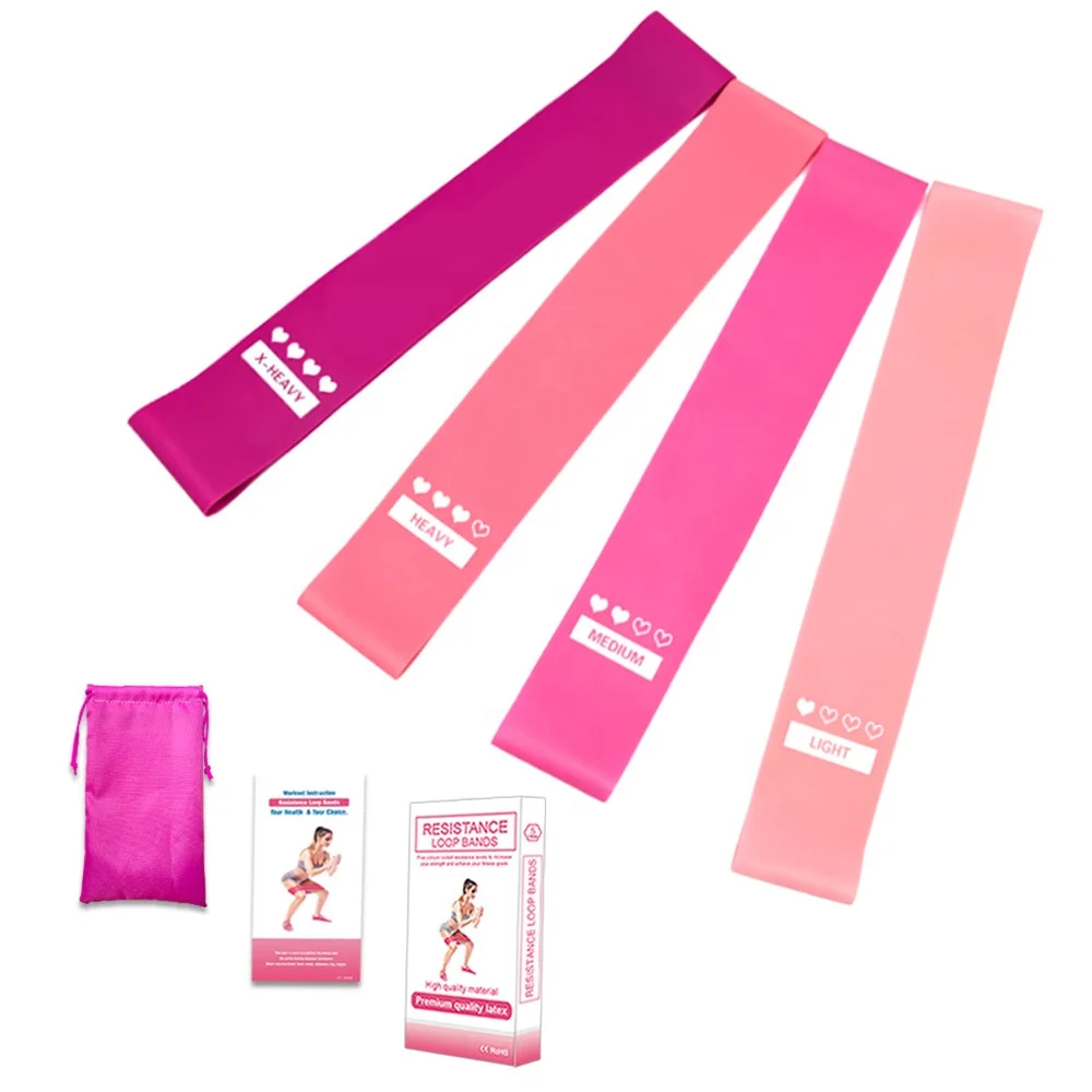 
Hot Sale Resistance Bands Set Exercise Workout Booty Latex Band for Legs and Butt Loop Fitness Equipment for Women 