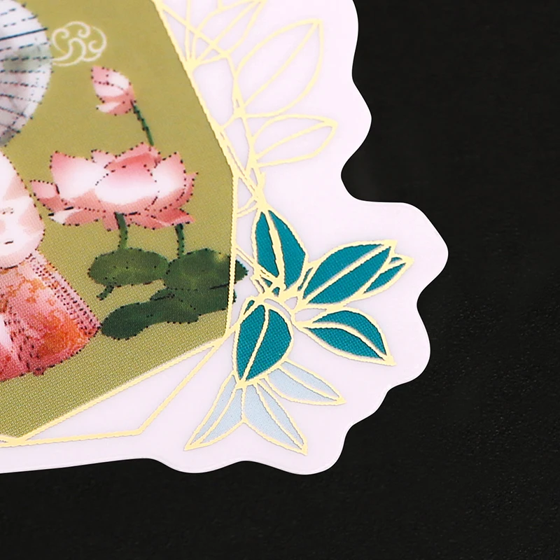 Vograce Journaling Decorative Sexy Anime Hot Stamping Gold Sliver Vinyl Stickers