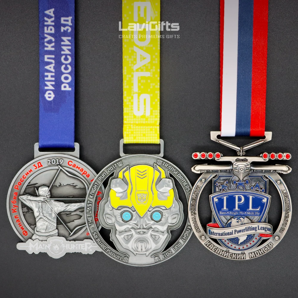 Cheap Custom Metal Bicycle Cycling Race Sport Medal With Ribbon