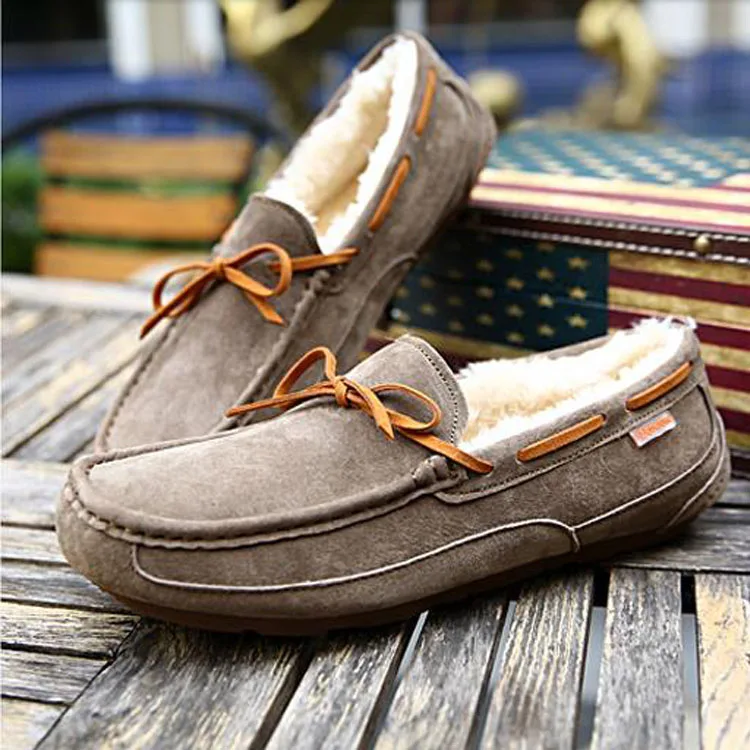 fur lining slip On Moccasin Driving Loafer Shoes Casual Men Shoe with soft sole