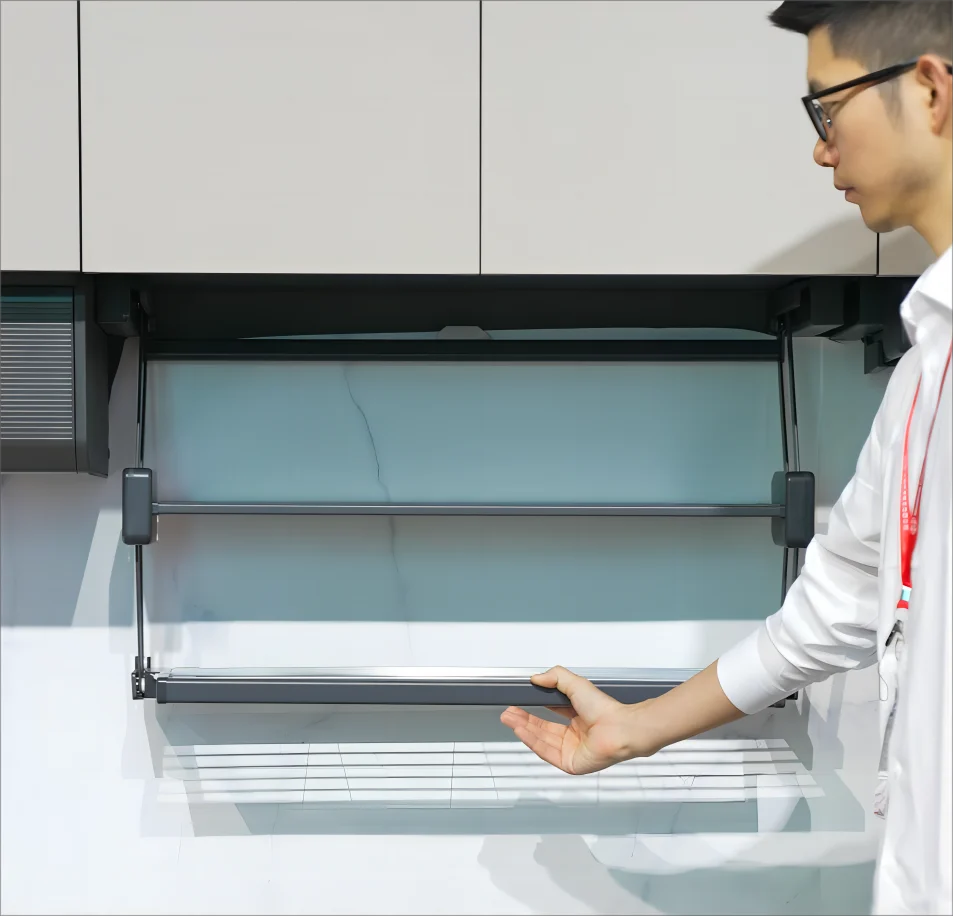 Goldmine kitchen cabinet pull-down folding dish storage rack lifting wall cabinet storage seasoning pull basket