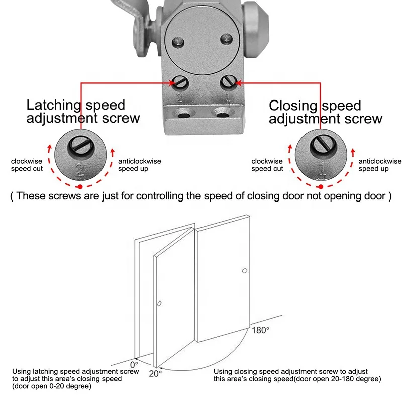 Aluminium Silent Hydraulic Automatic Hidden Door Closer Small Square Type Door Closer