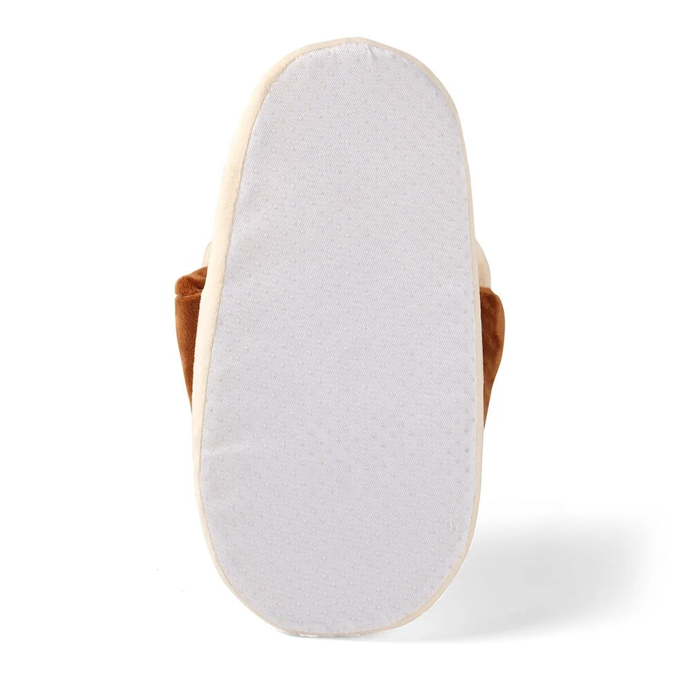 Soft and Cute Plush slippers animal shape brown monkey winter plush cartoon slipper