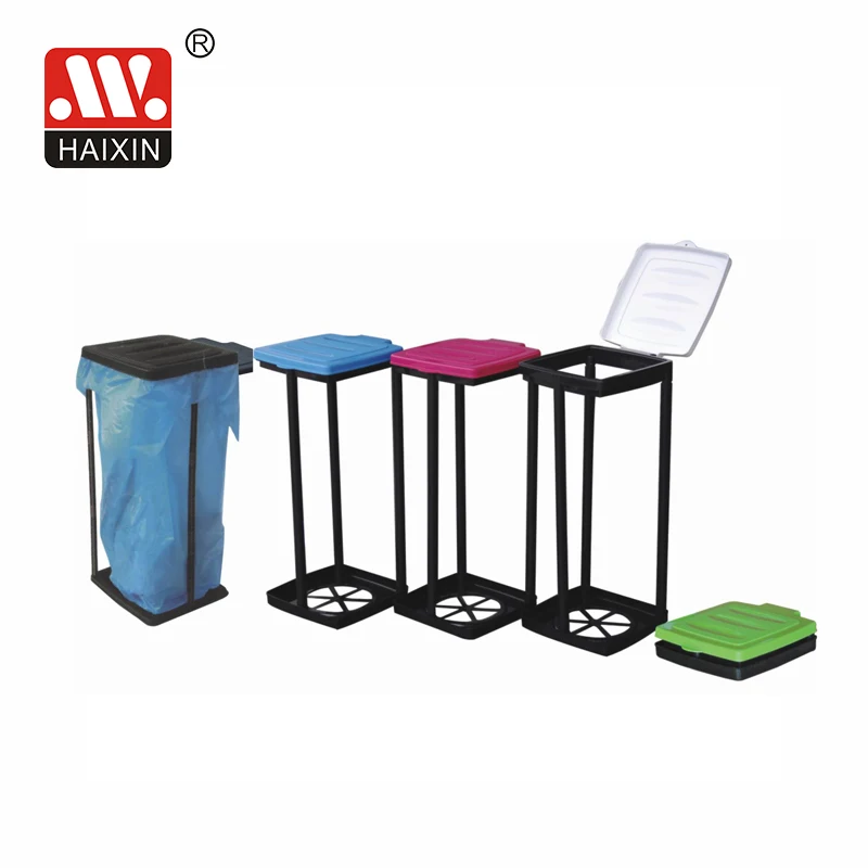 HAIXIN factory kitchen living room trash can large capacity Garbage Bin folding dustbin hollow basket plastic waste paper basket