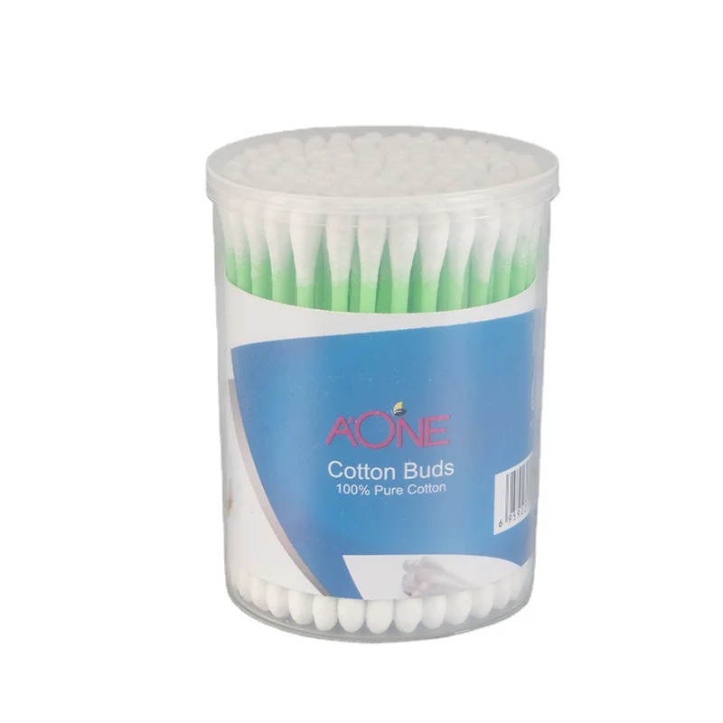 White Plastic Rod Or Custom-Made Color Round Head Double-Headed Cotton Swab 100Pcs For Daily Use