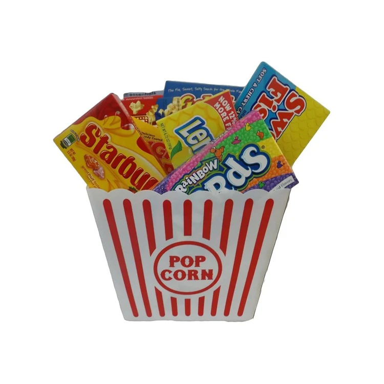 Popcorn Containers Reusable Cardboard Bucket Classic Popcorn Cups Cute Paper Popcorn Bags for Fried Food Bucket