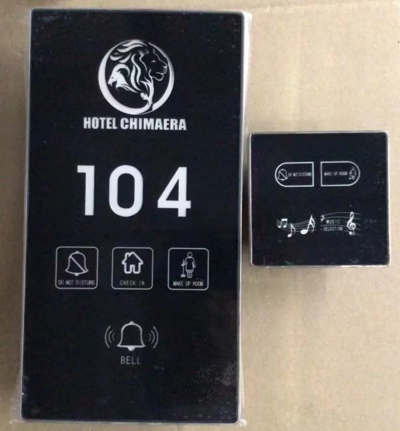 Wireless LCD Hotel DND system hotel doorplate room number panel and build in bell room switch