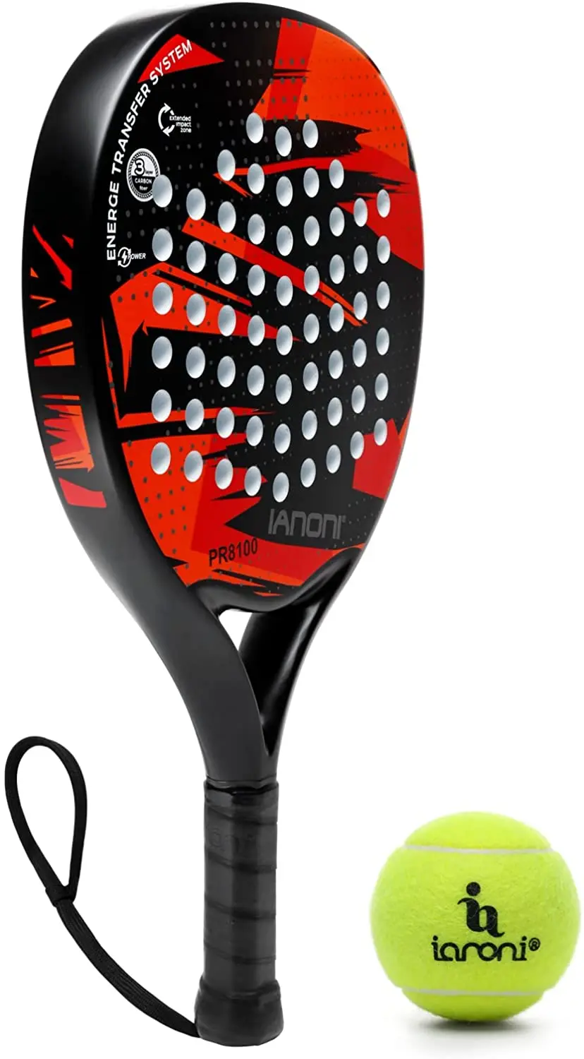 Padel Tennis Racket Carbon Fiber / 3K / 12K / 18K Surface with EVA Memory Flex Foam Core POP Carbon  Padel Racket