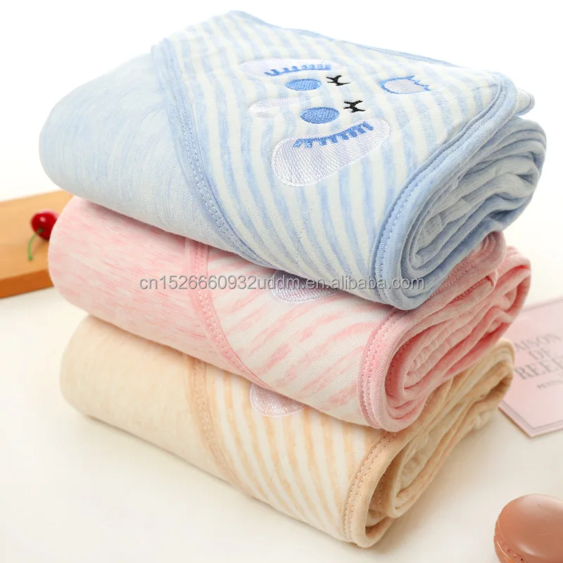 Factory wholesale cotton knitted baby blanket high-end durable cotton baby blanket cartoon custom baby blankets
