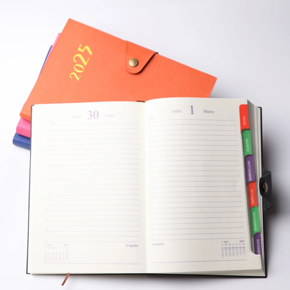 Notebook with magnetic lock magnetic closure flap notebook magnetic metal button notebook