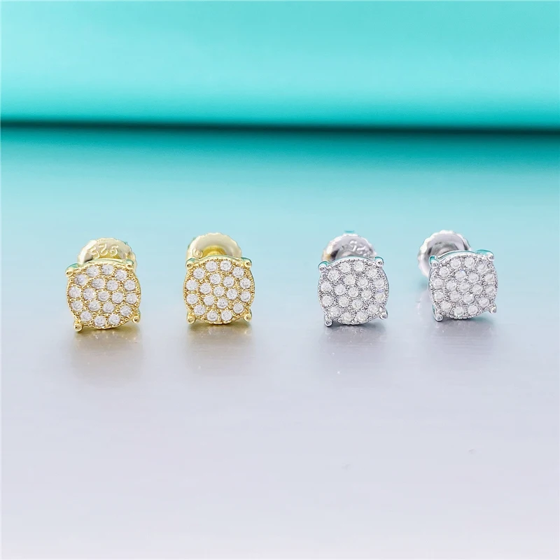 0.19CT VVS Moissanite серьги из стерлингового серебра 925 пробы с винтовой задней частью белого золота цвета