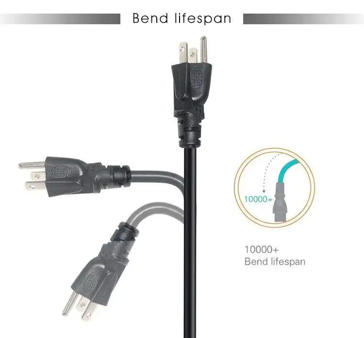125V Us Female Plug Extension Ac 3 Prong Cable Nema 515P To Nema 515R 3 Pin Usa 14 Awg 1 To 2 Power Cord