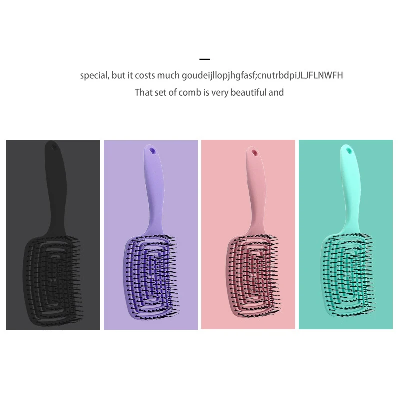 Women Wet And Dry Dual Use Detangling Brush Nylon Round Beads Comb Teeth Hair Scalp Massage Plastic Hair Brush For Salon Home