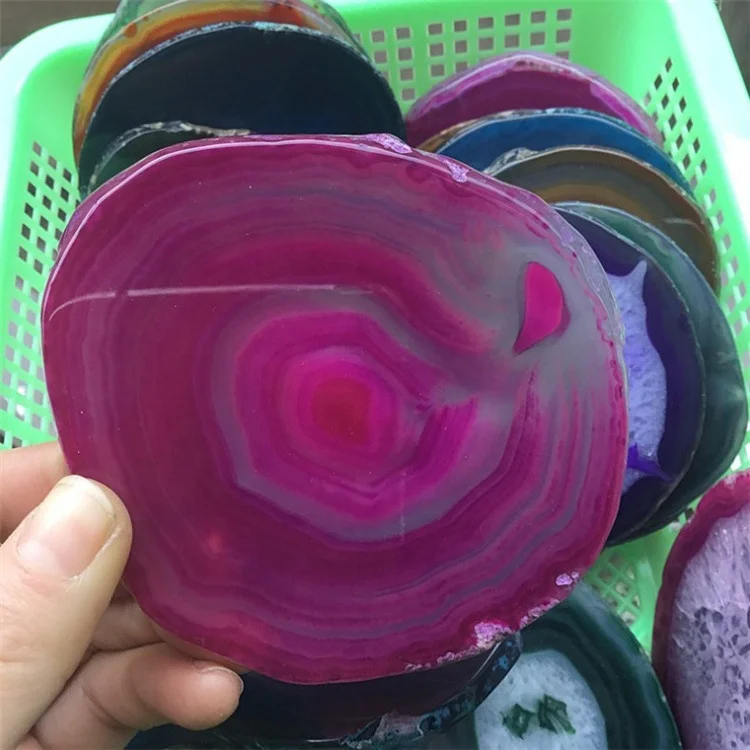Cheap Different Colours Coaster Agate Slices Wholesale Natural