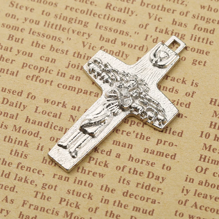 Wholesale Stainless Steel  Graceful Pendant Necklace Catholic Cross  Rosary Parts Pendants Necklace
