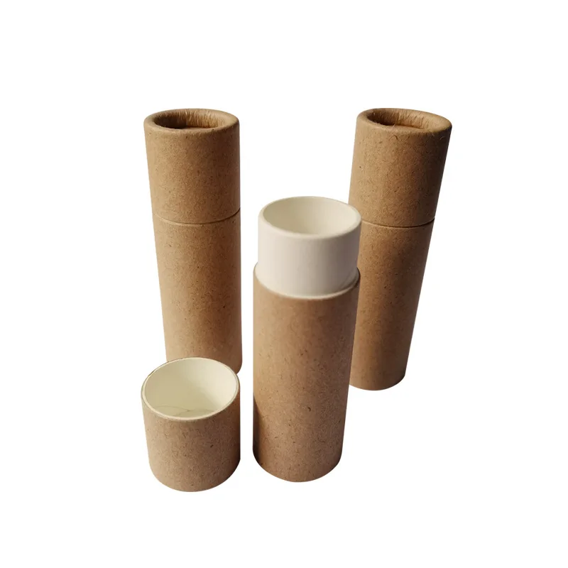 4oz recyclable Cosmetic Lipstick Kraft Paper Lip Balm Tube Wholesale Paper Tubes On Stock