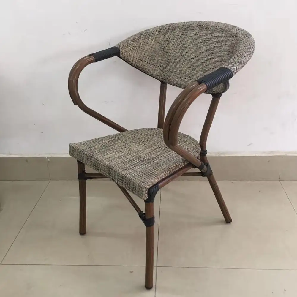 new-design bamboo pattern outdoor aluminum  bamboo rattan chair