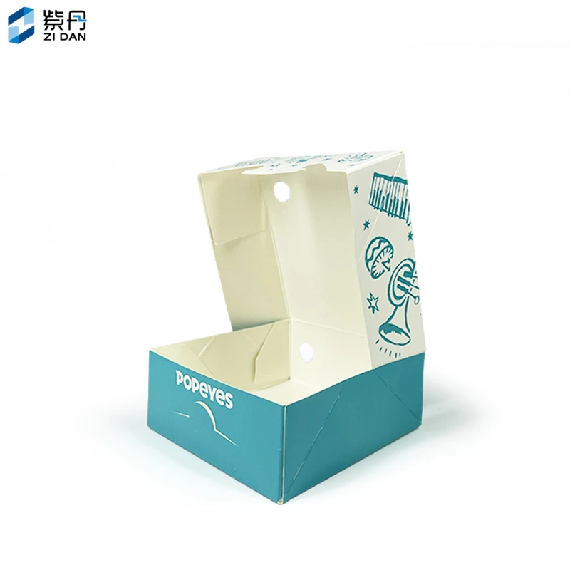 Styrofoam Packaging Burgers Embossed Grade Double Drink Mcdonald Coated Luxury Chicken Burger Box Biodegradable