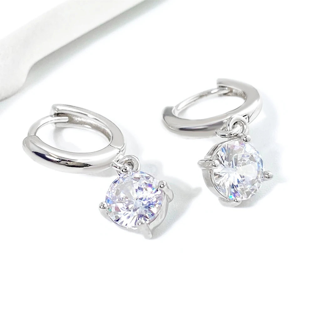 FOXI 925 серьги из стерлингового серебра 18K позолота 5A круглые кубические циркониевые Родиевые серьги-кольца