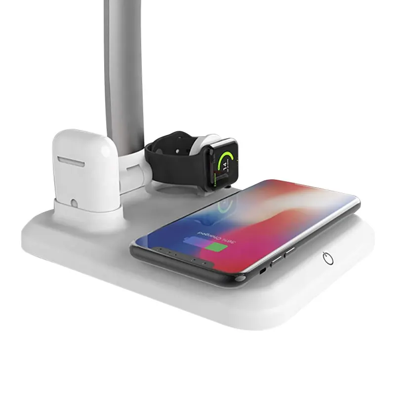 New design foldable night wireless charging lamp usb charging cable fast mobile phone 4 in 1 qi magnetic wireless charger